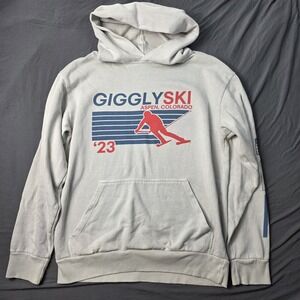 giggly squad men's hoodie ski Medium gray